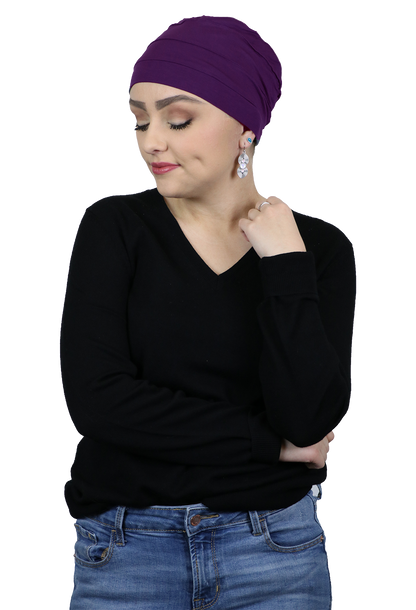 PETITE Bamboo 3 Seam Turban Hat Chemo Headwear for Small Heads 50+ UPF