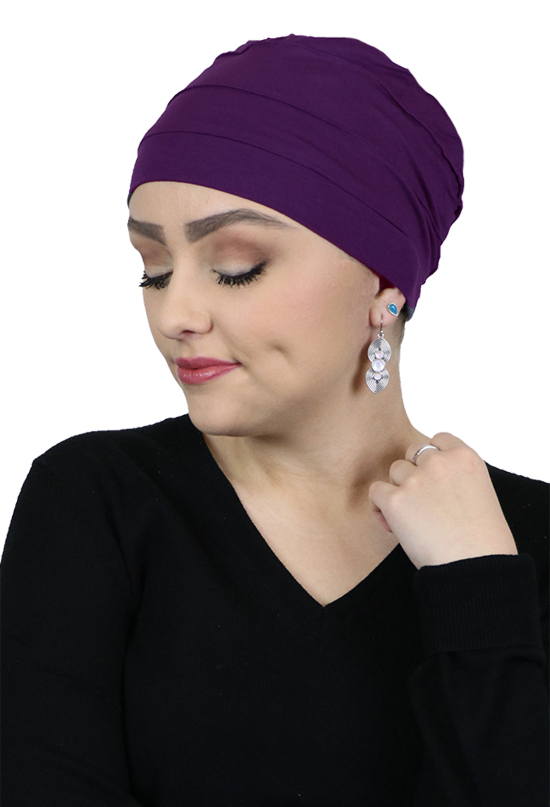 PETITE Bamboo 3 Seam Turban Hat Chemo Headwear for Small Heads 50+ UPF