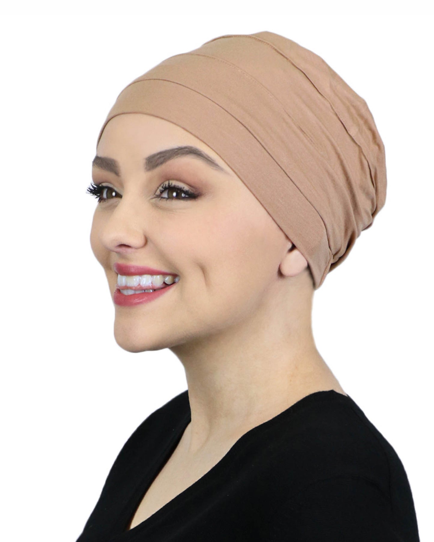 Bamboo 3 Seam Turban Chemo Cap For Cancer Headwear 50+ UPF Sun Protection