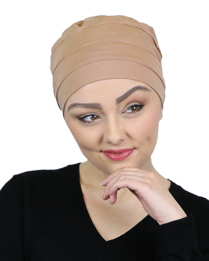 Bamboo 3 Seam Turban Chemo Cap For Cancer Headwear 50+ UPF Sun Protection