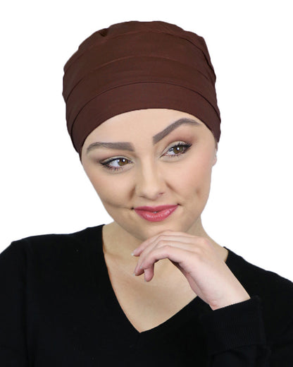 Bamboo 3 Seam Turban Chemo Cap For Cancer Headwear 50+ UPF Sun Protection