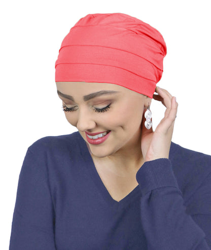 Bamboo 3 Seam Turban Chemo Cap For Cancer Headwear 50+ UPF Sun Protection