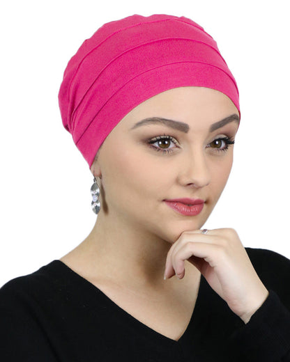 Bamboo 3 Seam Turban Chemo Cap For Cancer Headwear 50+ UPF Sun Protection