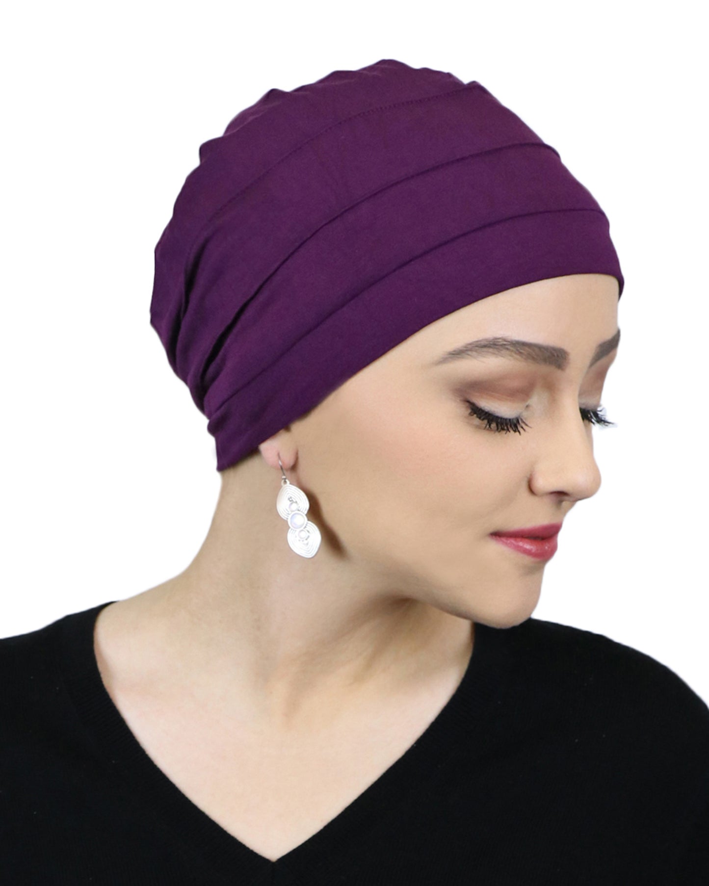 Bamboo 3 Seam Turban Chemo Cap For Cancer Headwear 50+ UPF Sun Protection