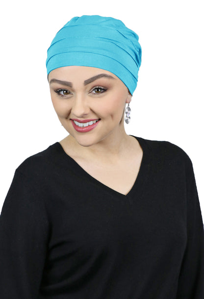 Bamboo 3 Seam Turban Chemo Cap For Cancer Headwear 50+ UPF Sun Protection