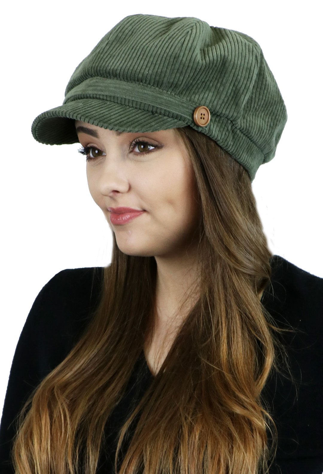 Brianna Corduroy Newsboy Cabbie Hat for Women