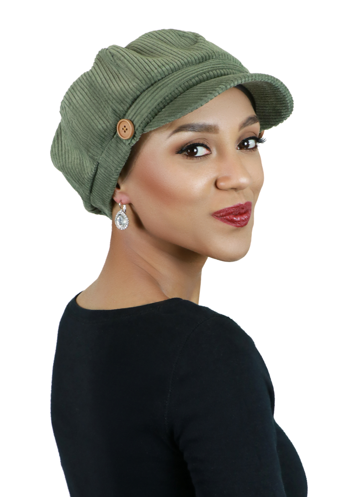Brianna Corduroy Newsboy Cabbie Hat for Women