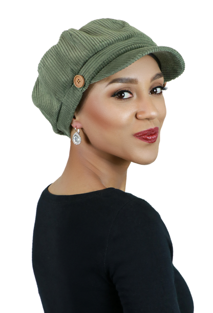 Brianna Corduroy Newsboy Cabbie Hat for Women