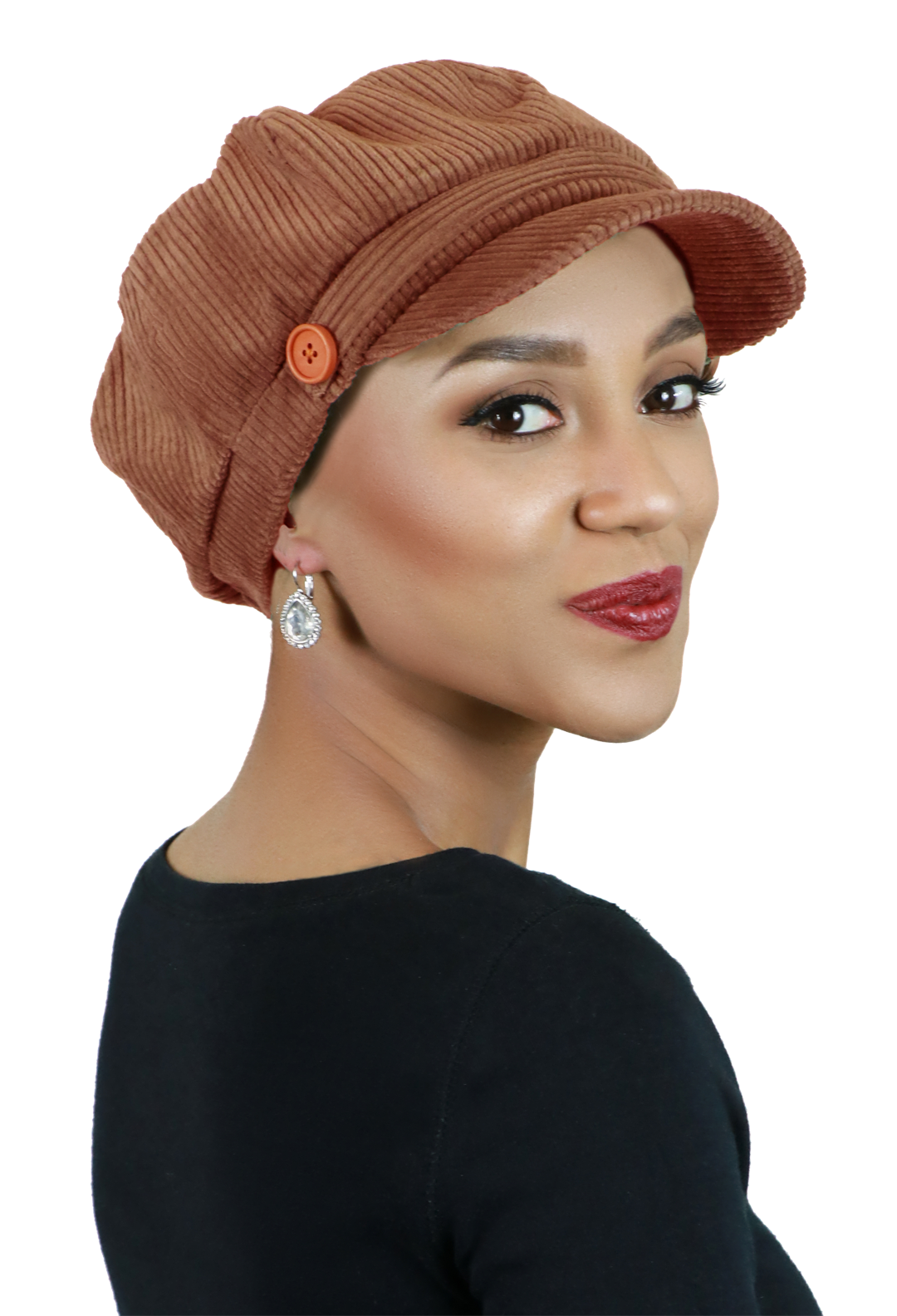 Brianna Corduroy Newsboy Cabbie Hat for Women