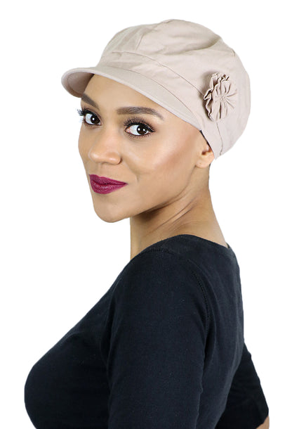 Brighton Newsboy Cap for Chemo Patients Women 100% Cotton 50+ UPF