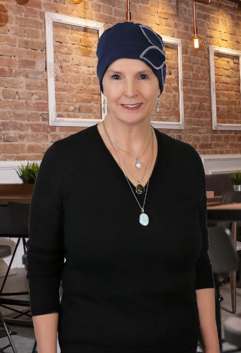 Combed Cotton Butterfly Beanie Chemo Headwear Turban for Women 50+ UPF Sun Protection