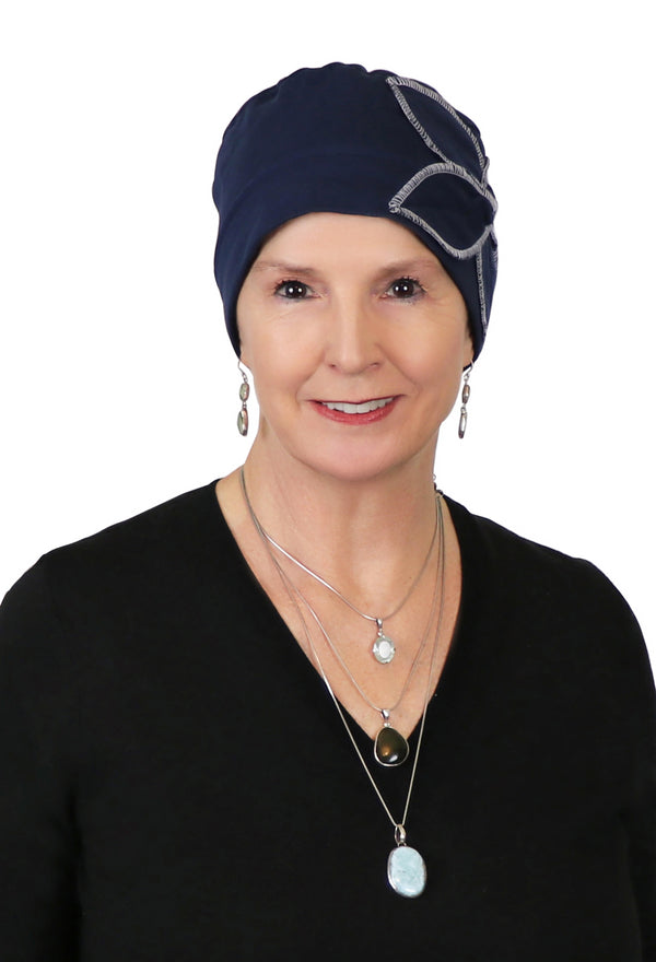Combed Cotton Butterfly Beanie Chemo Headwear Turban for Women 50+ UPF Sun Protection