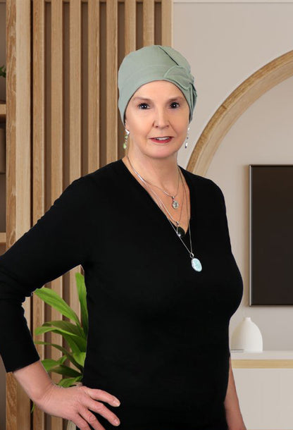 Combed Cotton Butterfly Beanie Chemo Headwear Turban for Women 50+ UPF Sun Protection