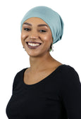 Bamboo Celeste Headscarf Pre Tied Chemo Headwear 50+ UPF Sun Protection