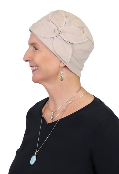 Combed Cotton Butterfly Beanie Chemo Headwear Turban for Women 50+ UPF Sun Protection