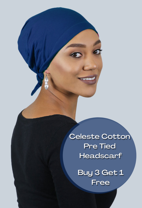 Celeste Cotton Pre Tied Head Scarf Buy 3 Get 1 Free! Save $21.99