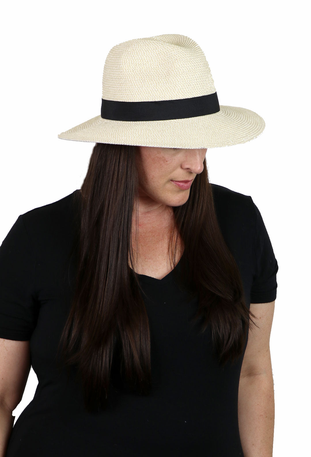 Wide Brim Fedora Sun Hat for Women 50+ UPF Sun Protection