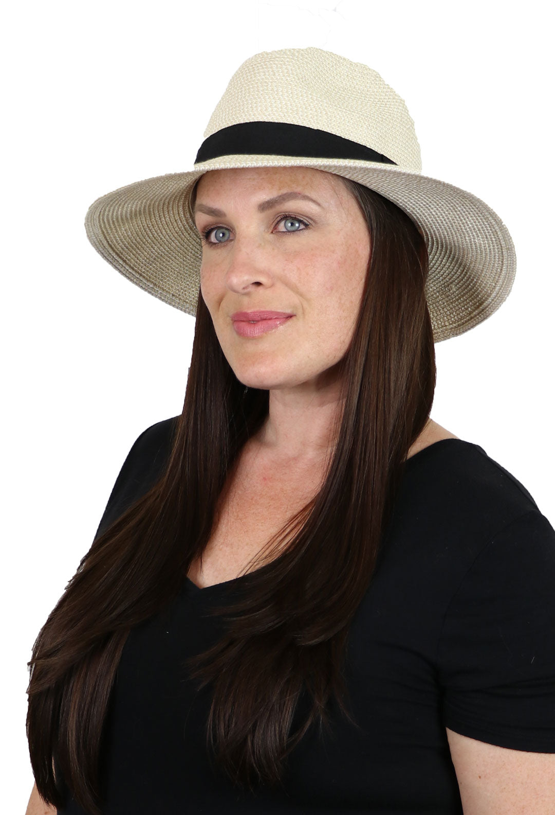 Wide Brim Fedora Sun Hat for Women 50+ UPF Sun Protection