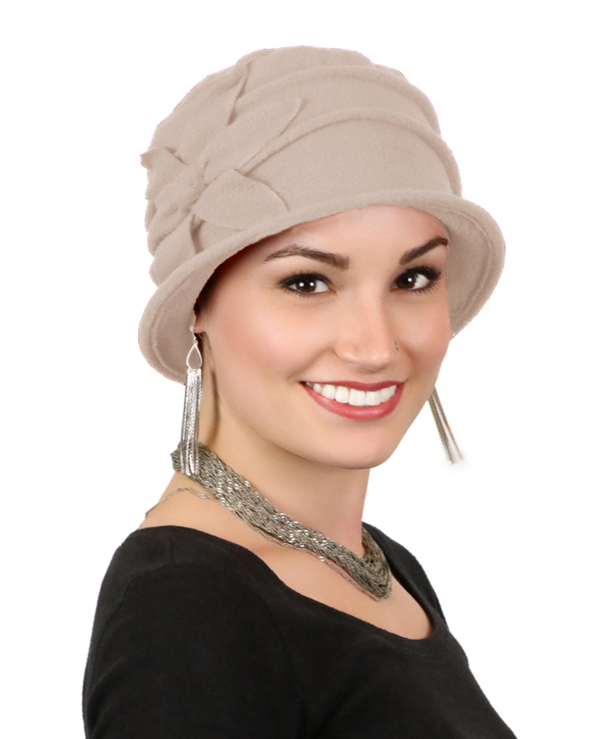 Home / Products / Fleece Flower Cloche Hat For Women