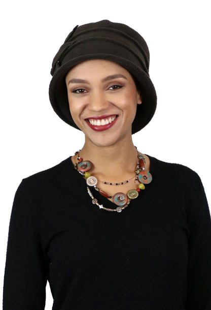 Fleece Flower Cloche Hat For Women Chemo Headwear