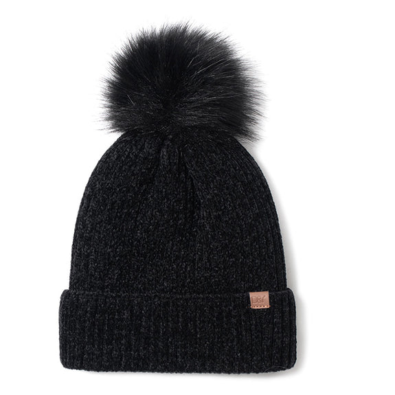 Luxury Chenille Beanie for Women with Plush Lining