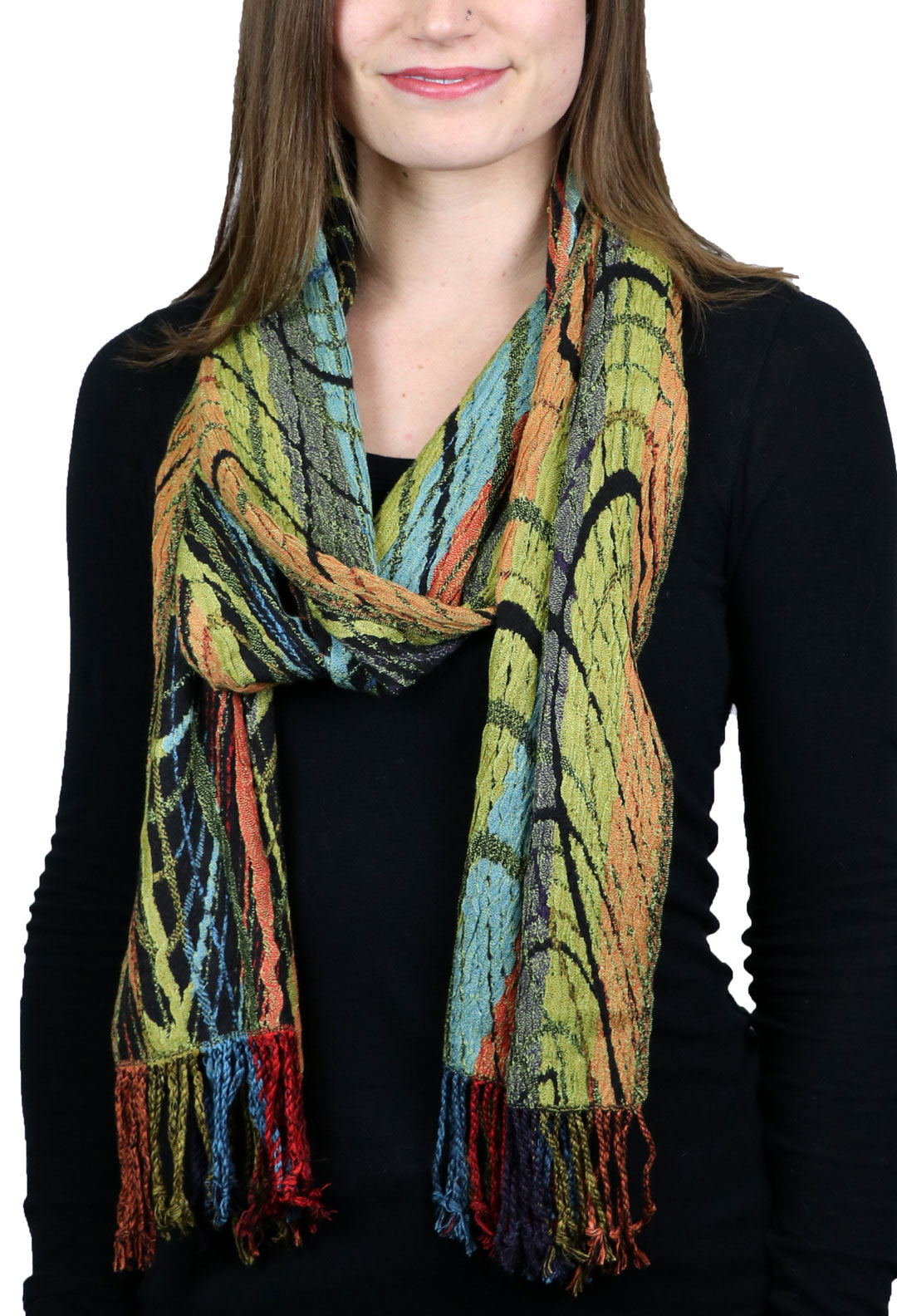 Art Deco Silk, Viscose & Lycra Stretchy Scarf Closeout!