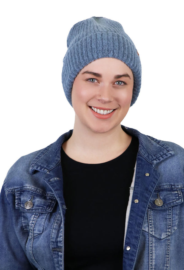 Heathered Knit Beanie Cap for Women Chemo Headwear Fall & Winter