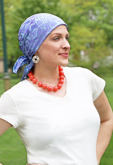Bali Batik Headscarf Chemo Headwear 50+ UPF Sun Protection 28" x 28"