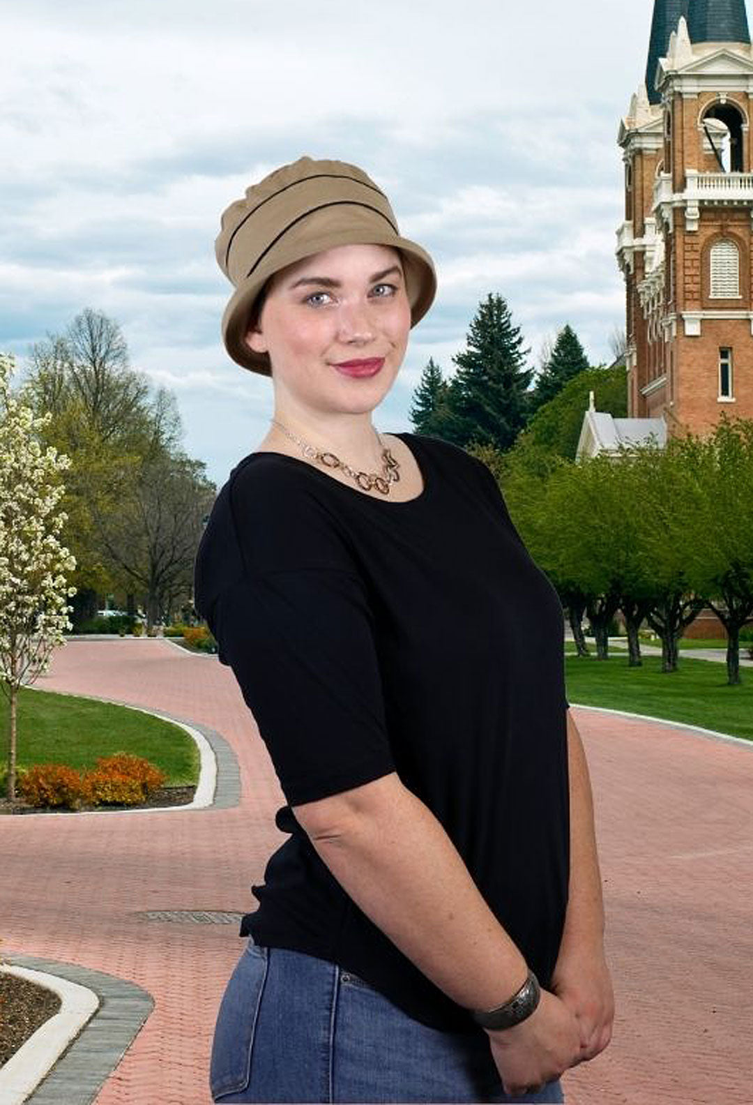 Pippin Cotton Cloche Hat Chemo Headwear for Women 50+ UPF Sun Protection