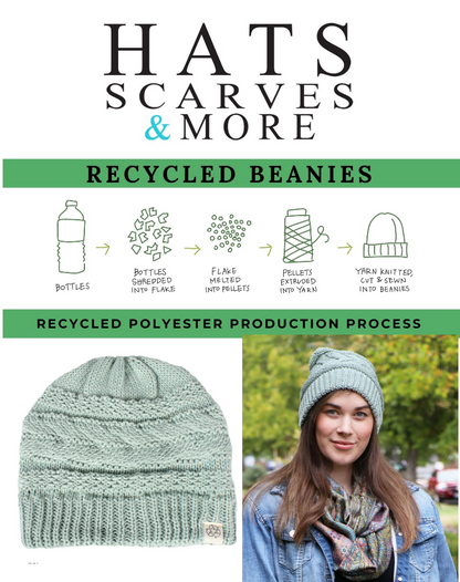 Comfy Cap Cable Knit Beanie Chemo Headwear Made From Recycled Water Bottles