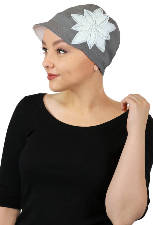 Whimsy Cotton Chemo Hat for Women Silver Screen 50+UPF
